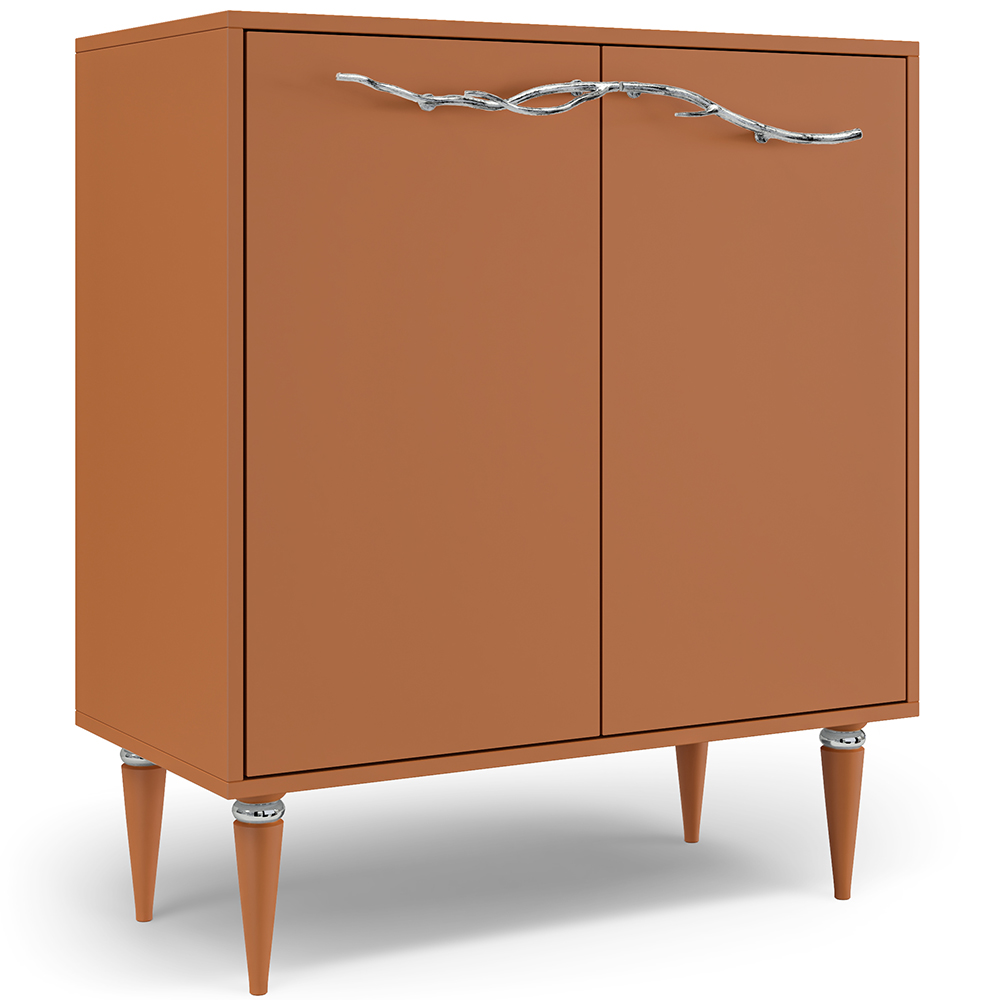 Комод Эстетика Бархата Цветной Классика Серебро с 2 полками