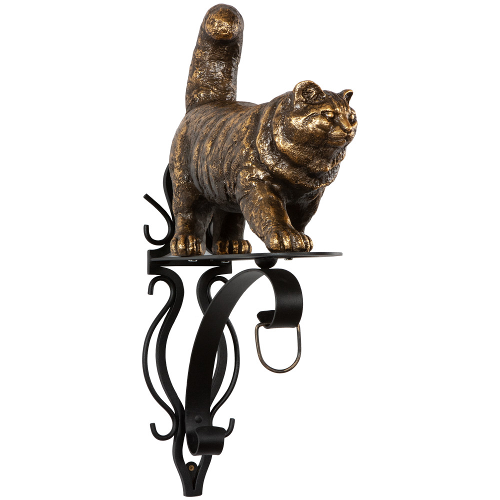 Кронштейн для цветов Кот Лео с ковкой