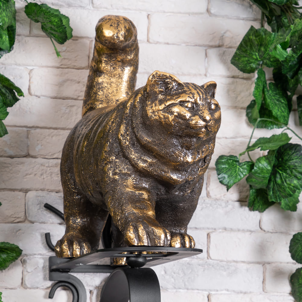 Кронштейн для цветов Кот Лео с ковкой