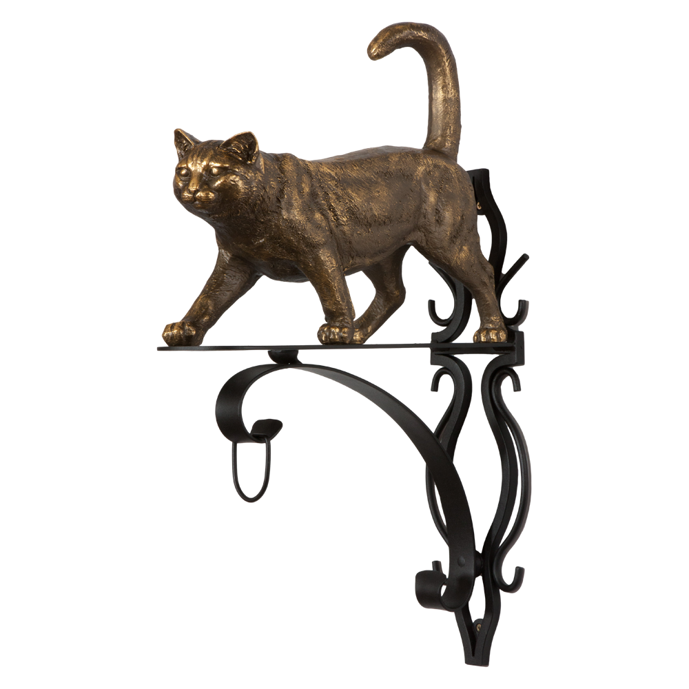 Кронштейн для цветов Кот Феликс с ковкой