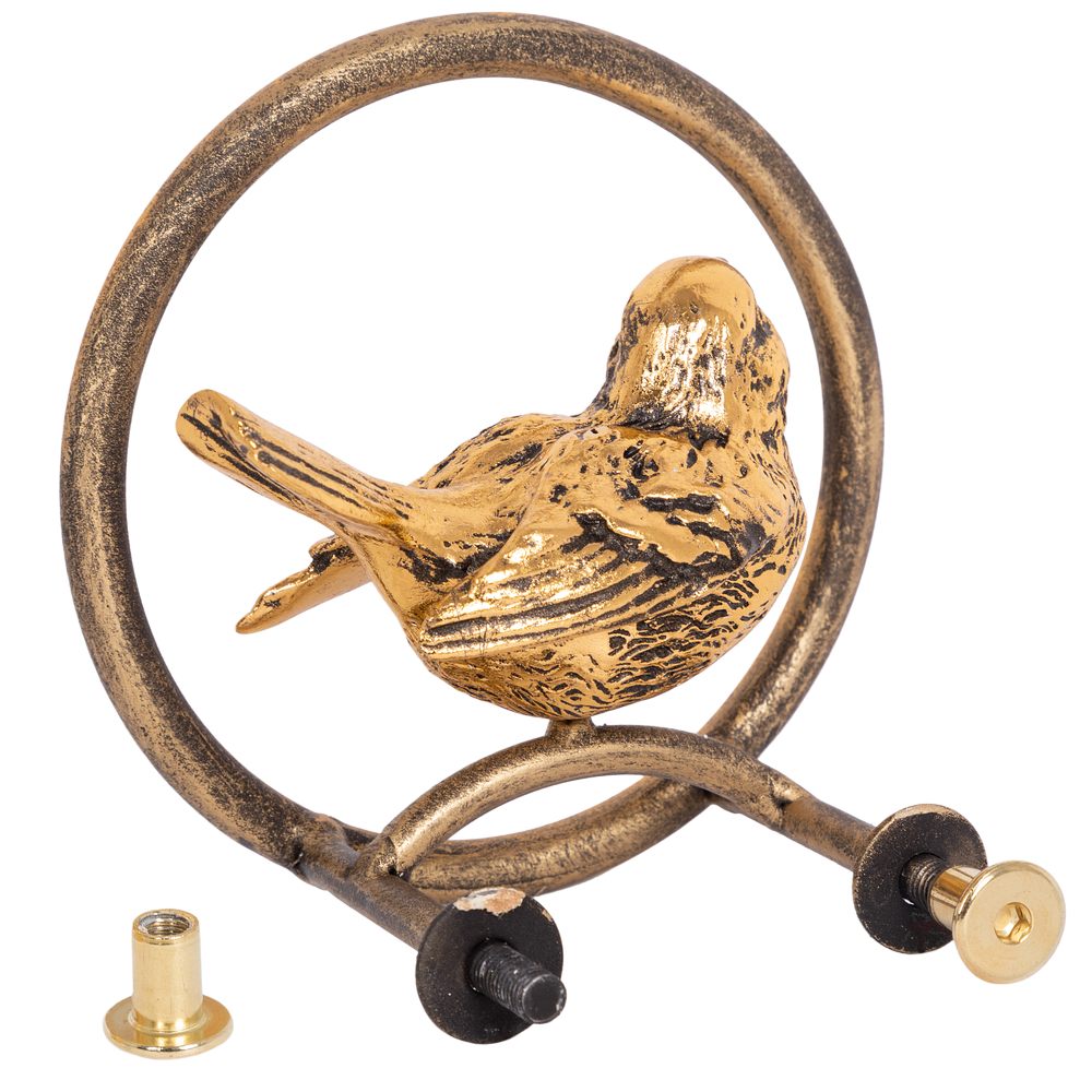 Ручка мебельная скоба Атмосфера Птичка круглая левая