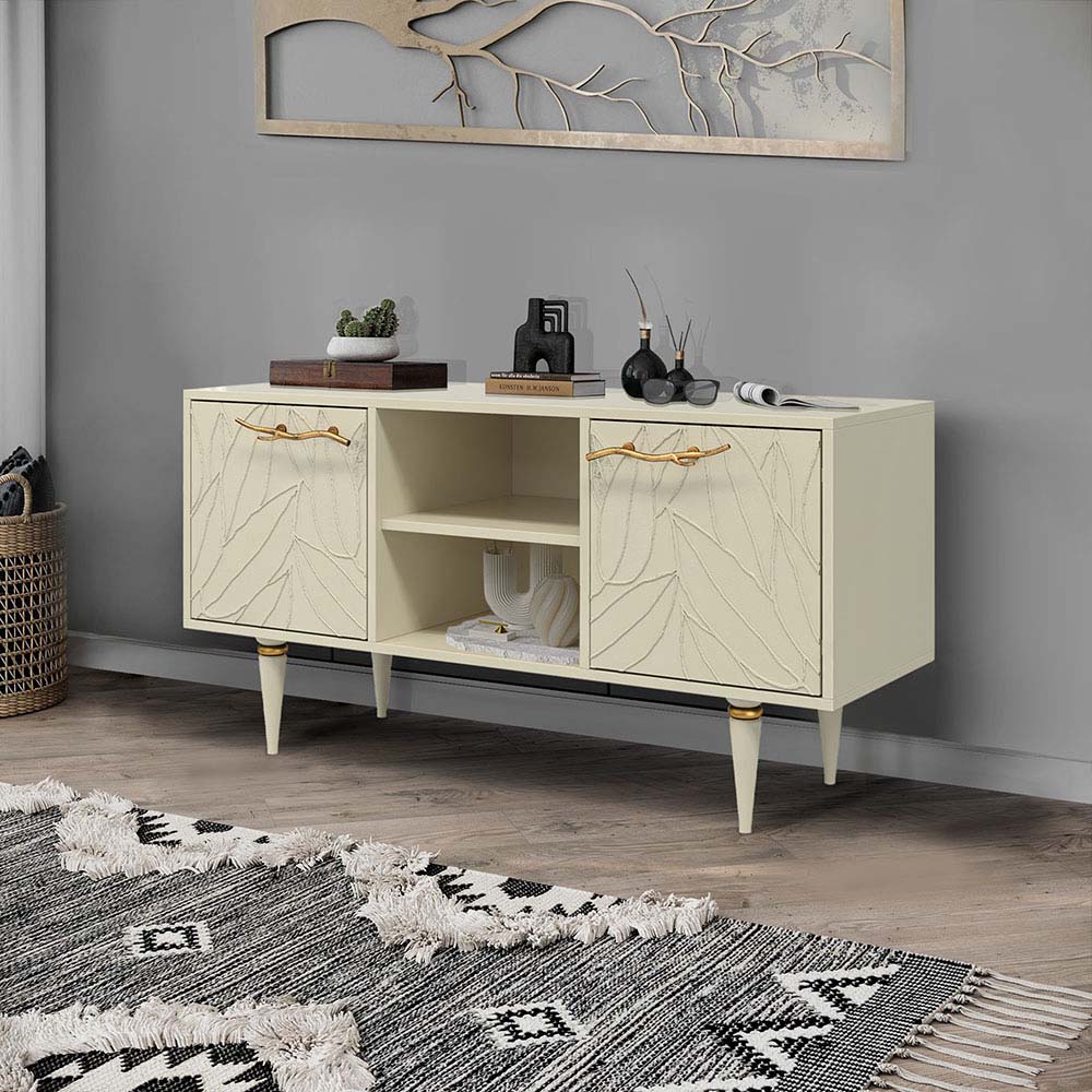 Тумба под телевизор Эстетика Флоры Цветная 1170 Классика Золото