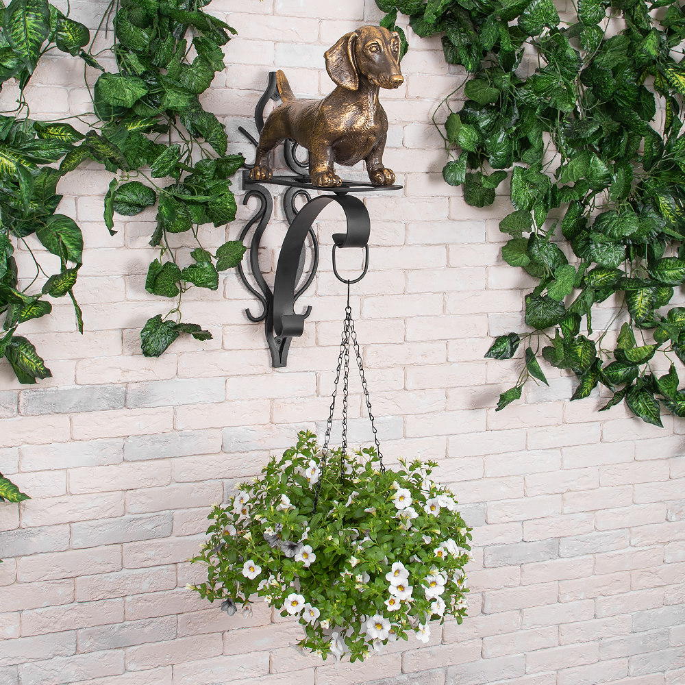 Кронштейн для цветов Такса с ковкой