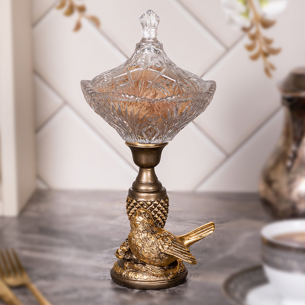 Сахарница с крышкой Атмосфера стеклянная