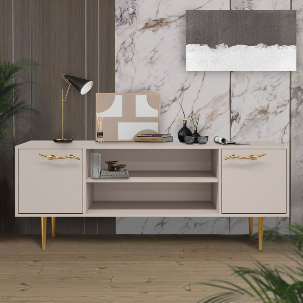 Тумба под телевизор Эстетика Бархата Цветная 1550 Стиль Золото