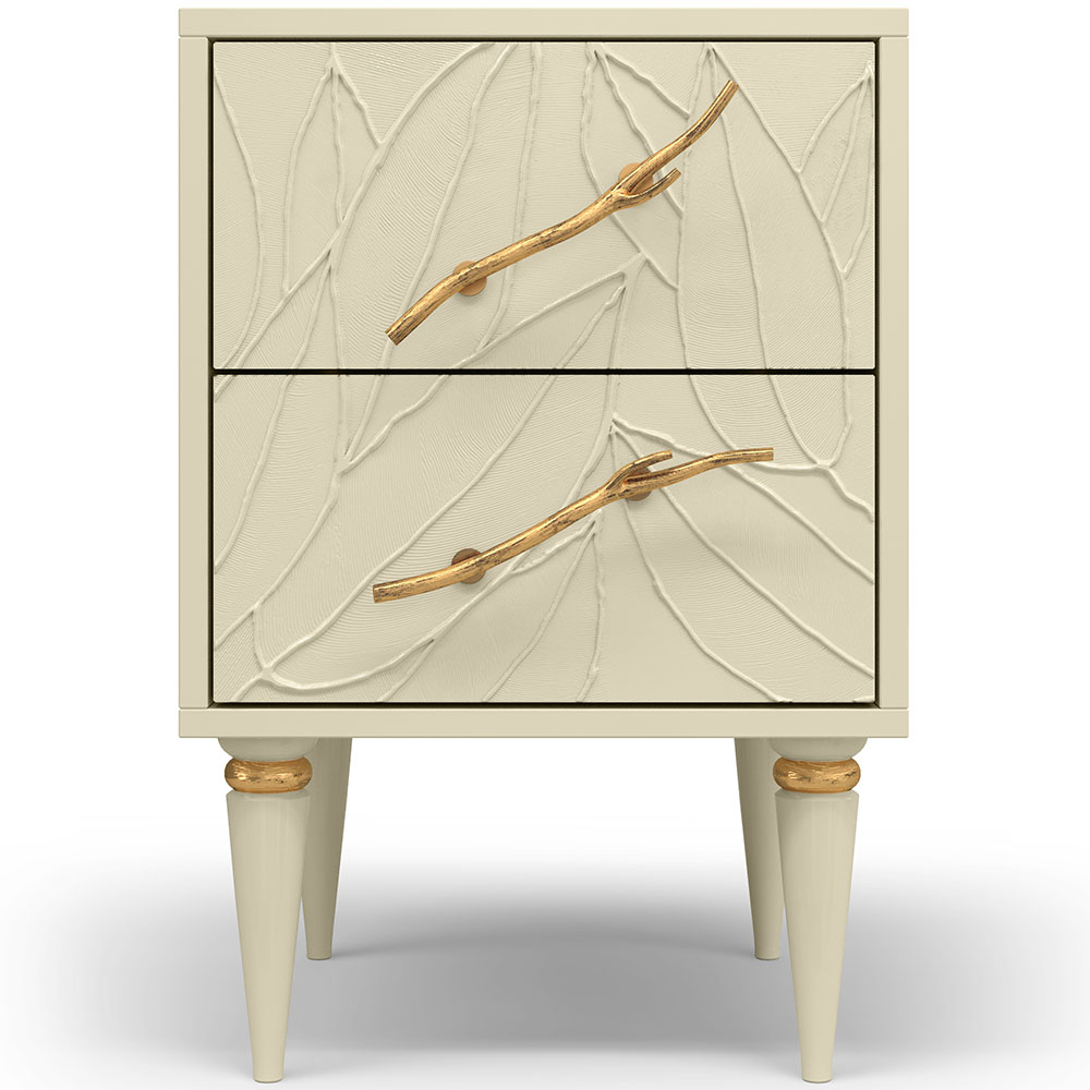 Тумба прикроватная Эстетика Флоры Цветная с 2 ящиками Классика Золото