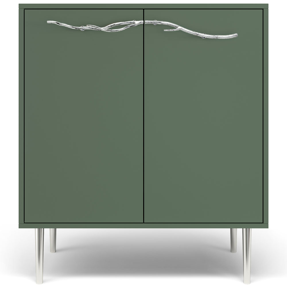 Комод Эстетика Бархата Цветной Стиль Серебро с 2 полками