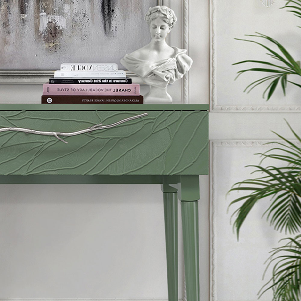 Консоль Эстетика Флоры Цветная Стиль Серебро