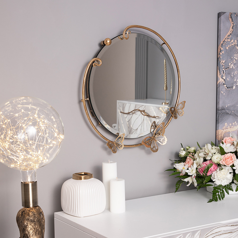 Зеркало настенное Полет бабочки круглое