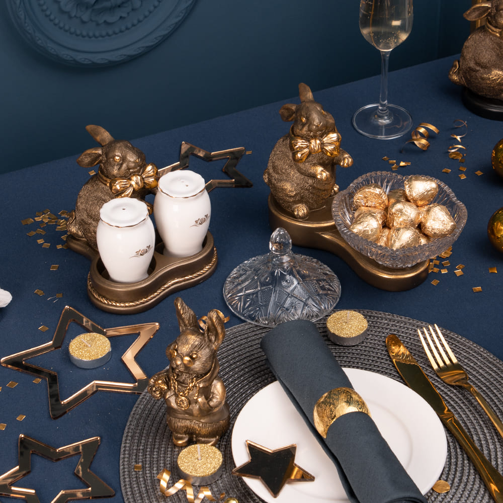 Сахарница с крышкой Кролик Бантик стеклянная