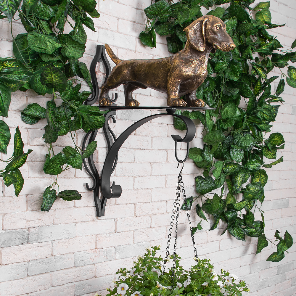 Кронштейн для цветов Такса с ковкой