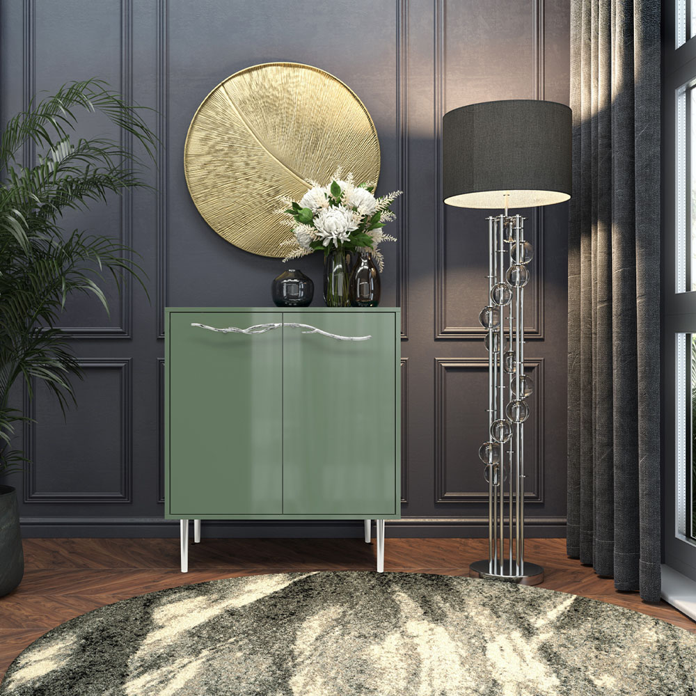 Комод Эстетика Цветной Стиль Серебро с 2 полками