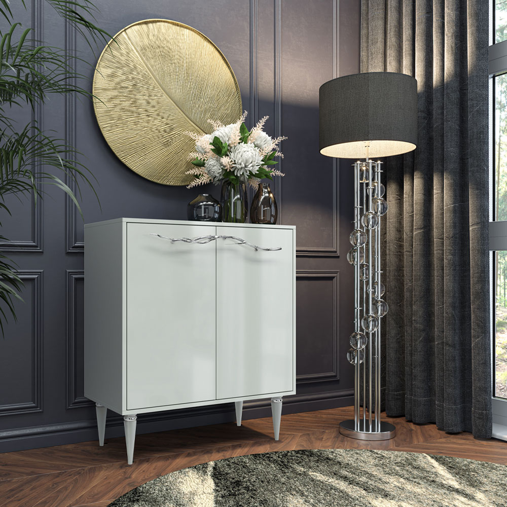 Комод Эстетика Цветной Классика Серебро с 2 полками