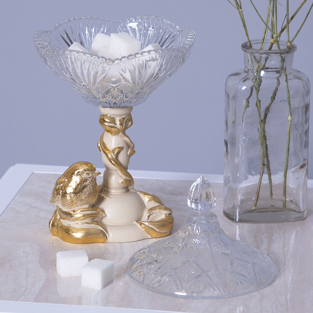 Сахарница с крышкой Зарничка стеклянная