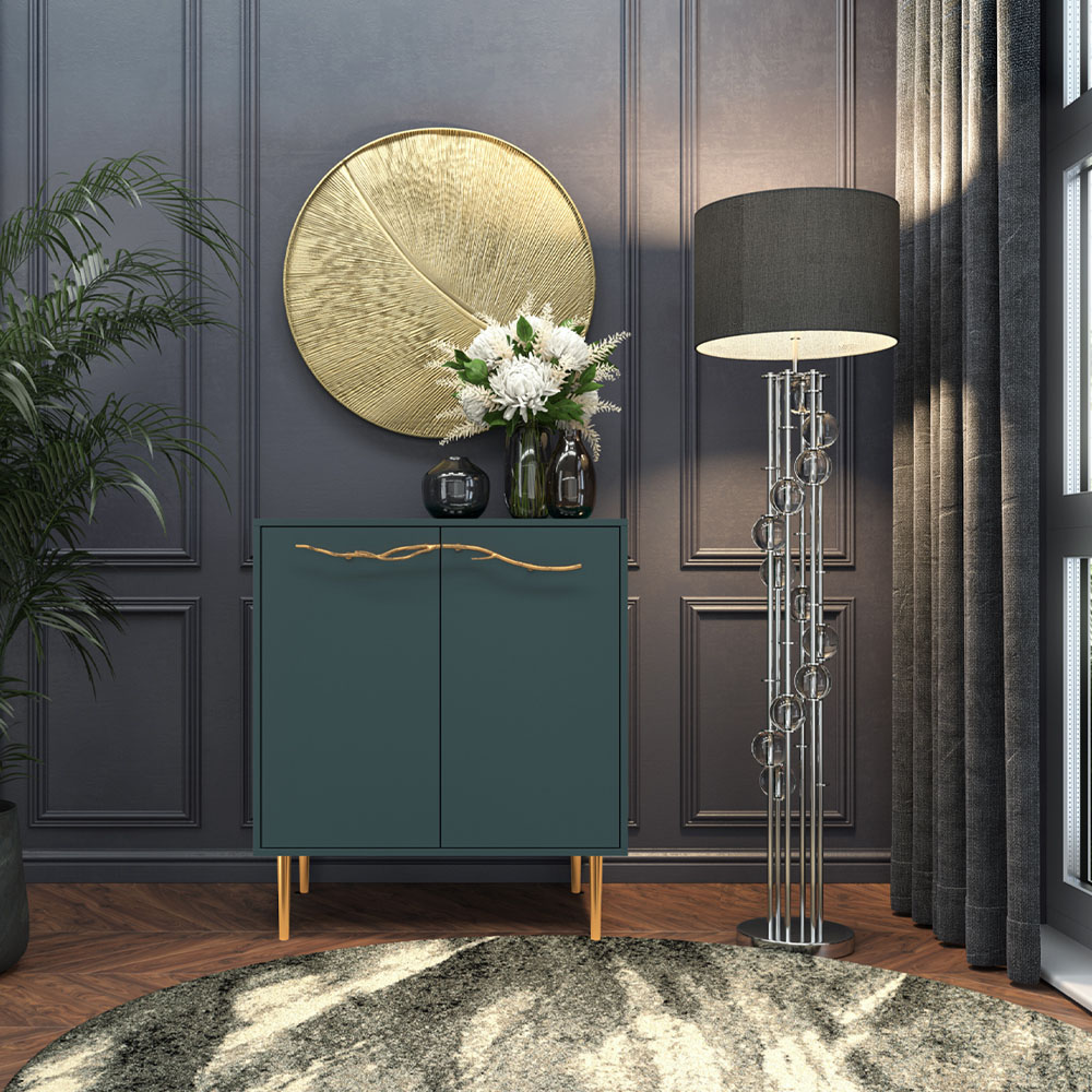 Комод Эстетика Бархата Цветной Стиль Золото с 2 полками