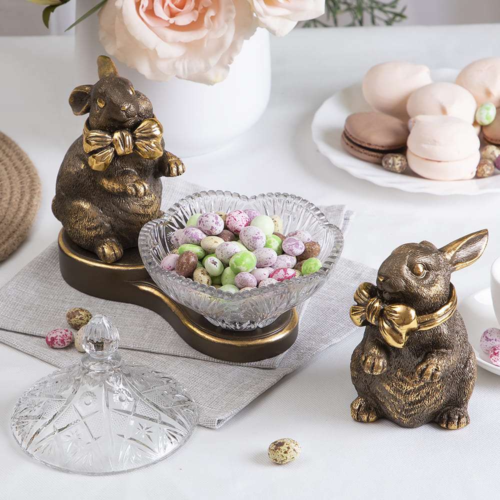 Сахарница с крышкой Кролик Бантик стеклянная