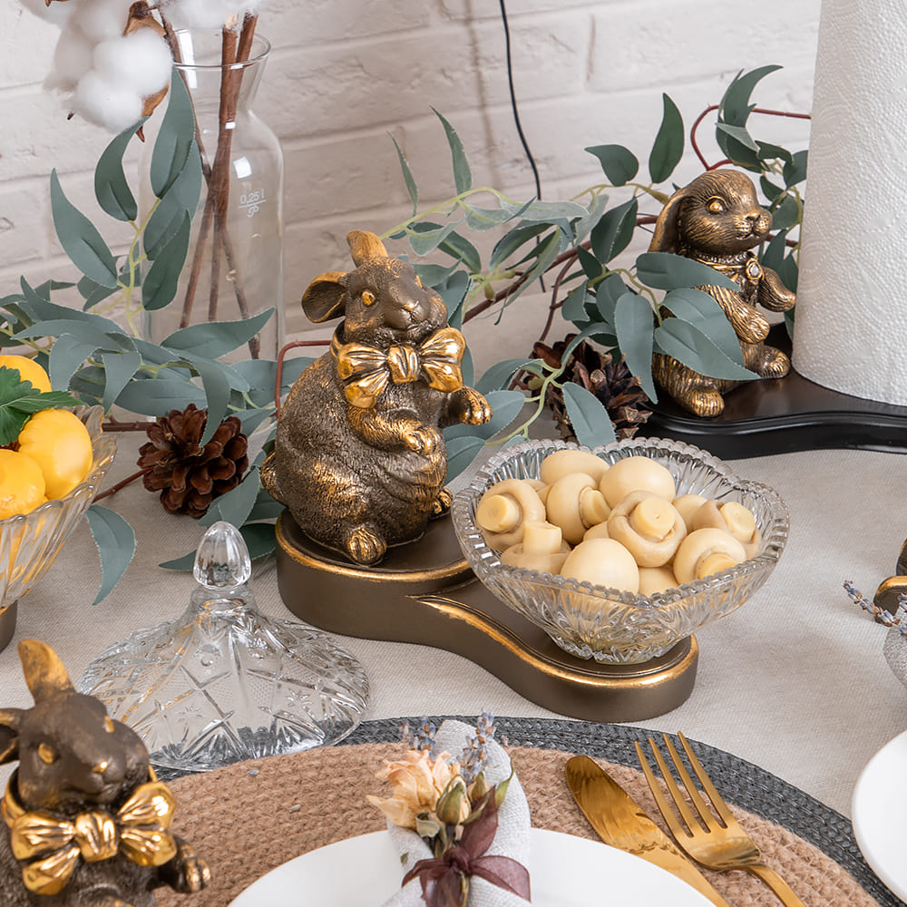 Сахарница с крышкой Кролик Бантик стеклянная