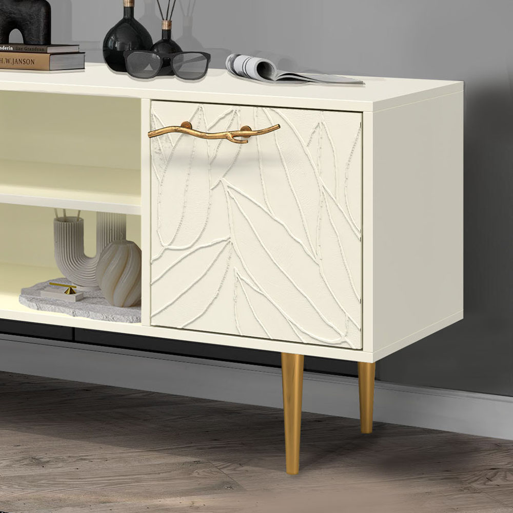 Тумба под телевизор Эстетика Флоры Цветная 1550 Стиль Золото