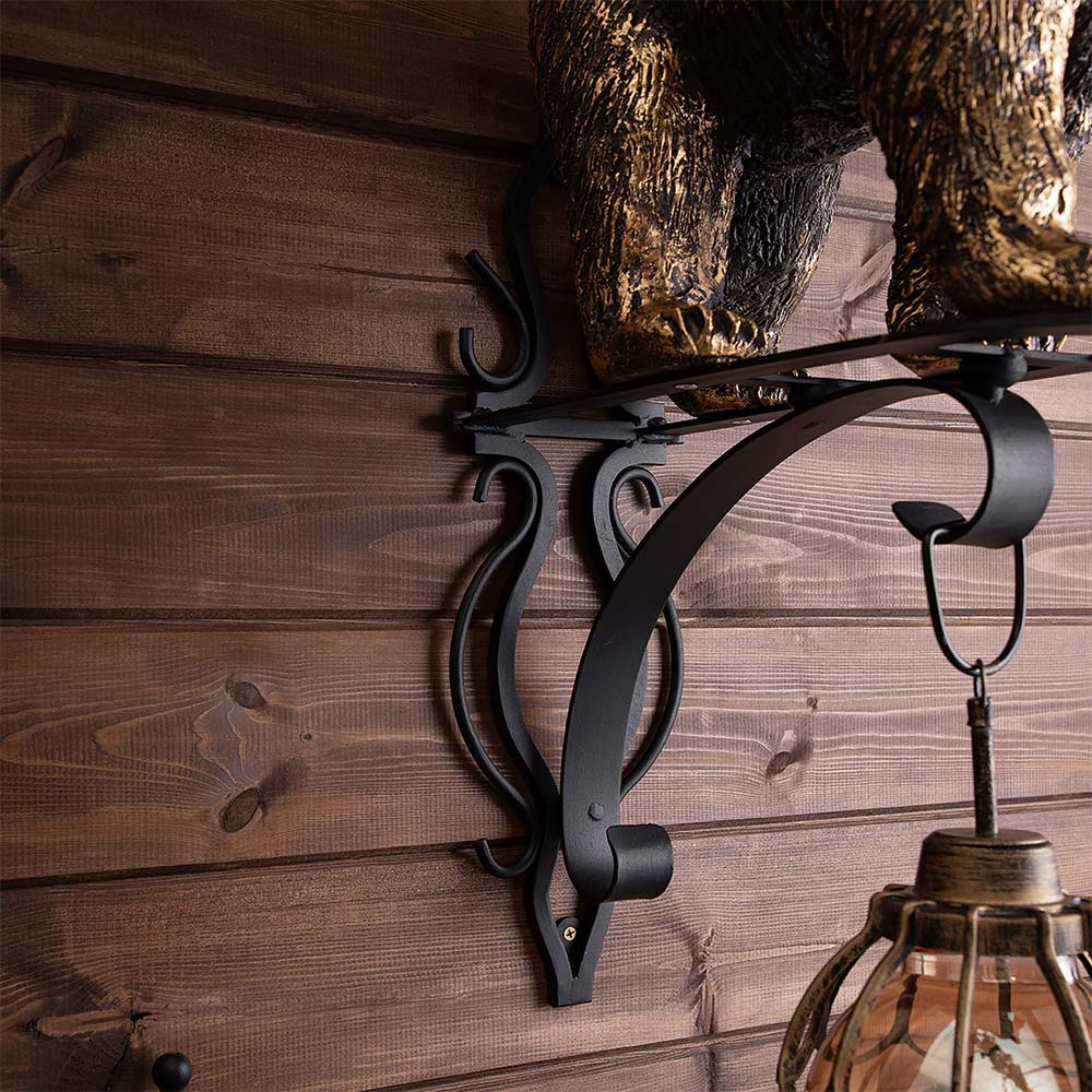 Кронштейн для цветов Медведь Велес с ковкой