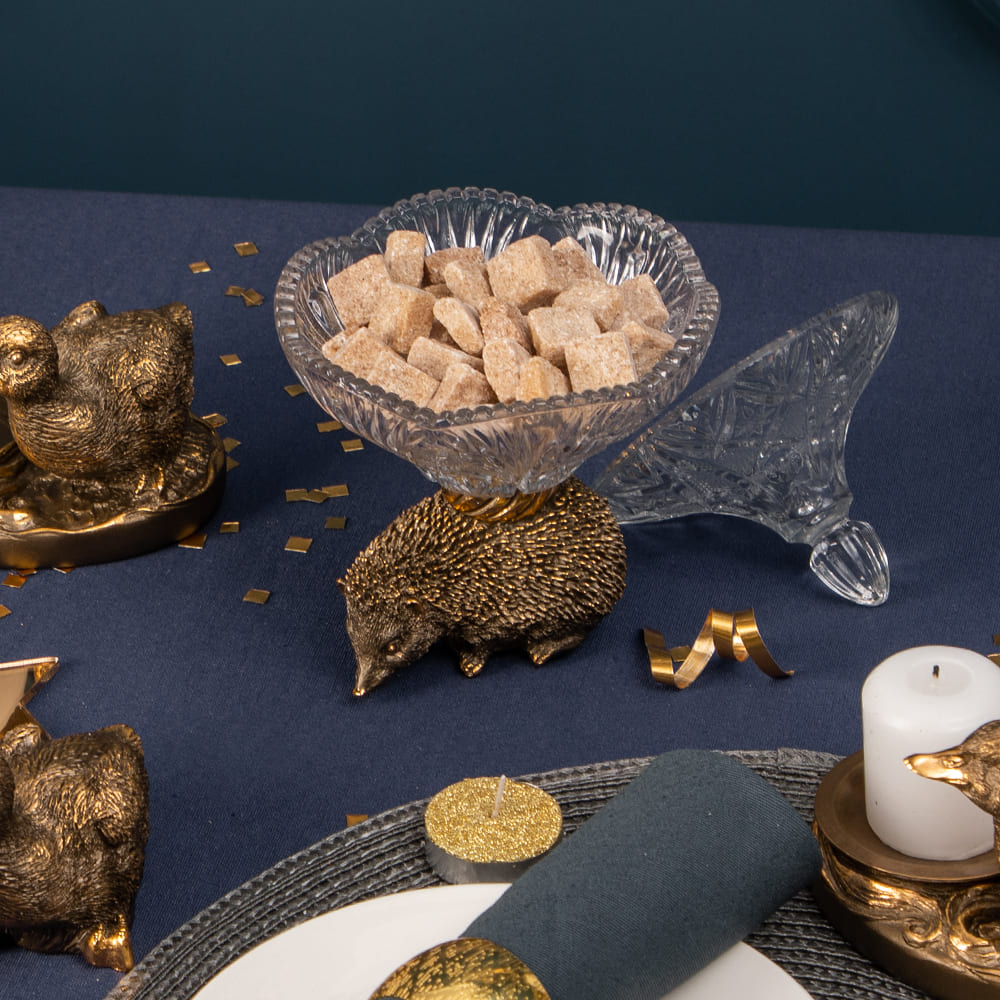 Сахарница с крышкой Ёжик стеклянная