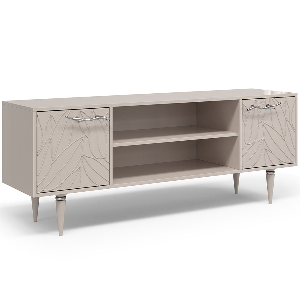 Тумба под телевизор Эстетика Флоры Цветная 1550 Классика Серебро