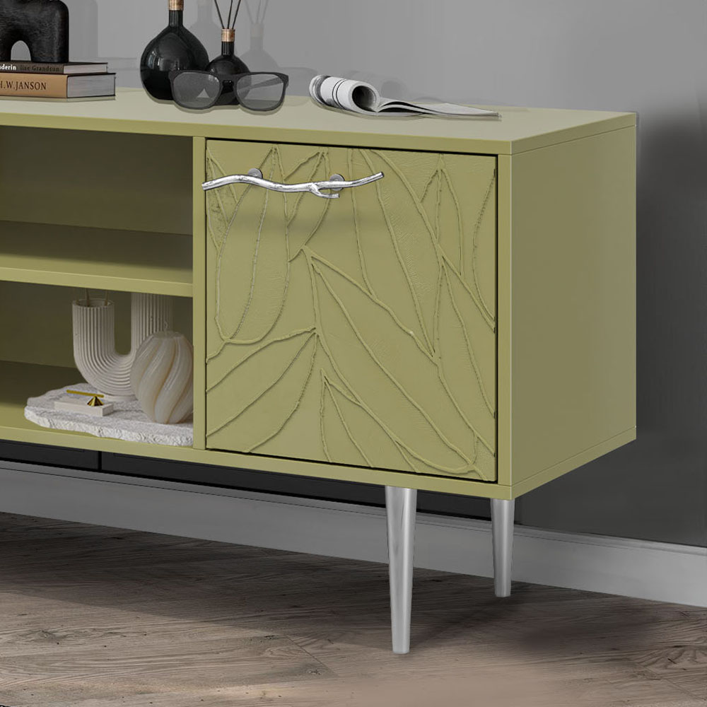 Тумба под телевизор Эстетика Флоры Цветная 1170 Стиль Серебро