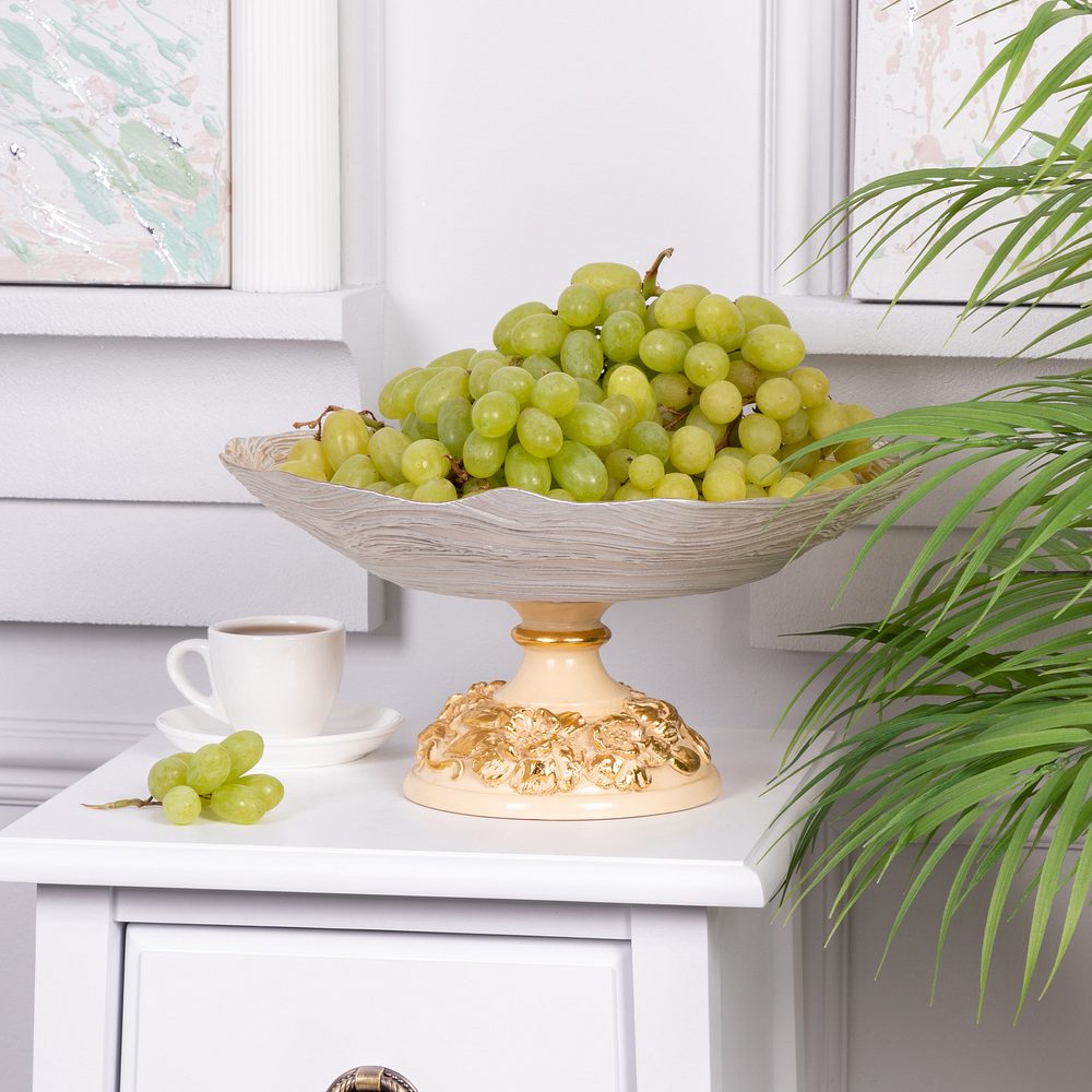 Фруктовница-конфетница Лето с чашей Античная роза