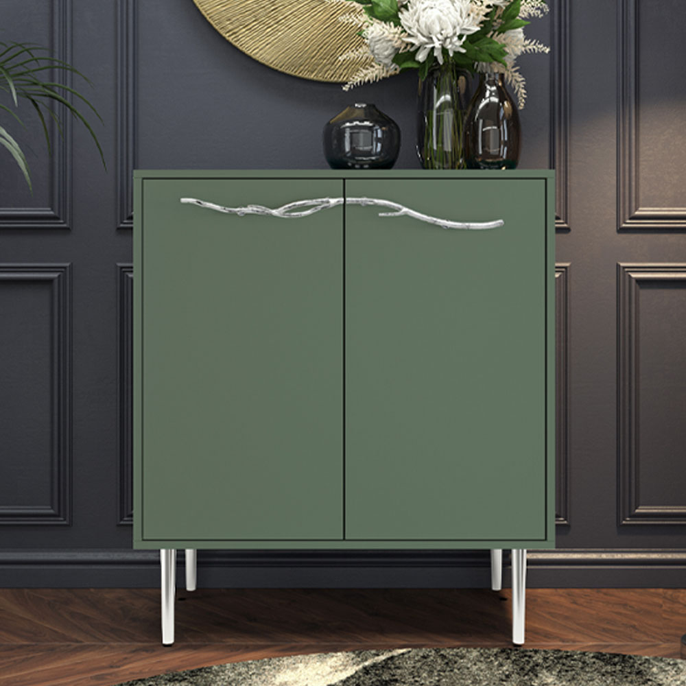 Комод Эстетика Бархата Цветной Стиль Серебро с 2 полками