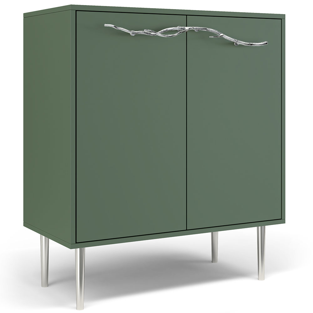 Комод Эстетика Бархата Цветной Стиль Серебро с 2 полками