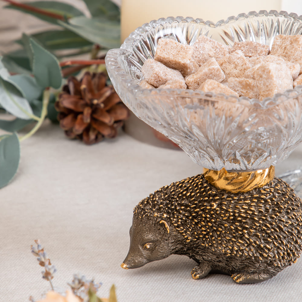 Сахарница с крышкой Ёжик стеклянная