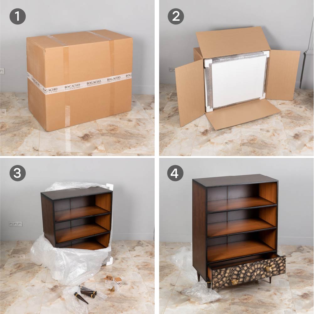 "Стеллаж ""Атмосфера"" Стиль Золото 80"