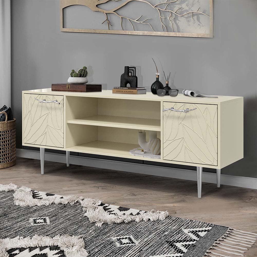 Тумба под телевизор Эстетика Флоры Цветная 1550 Стиль Серебро