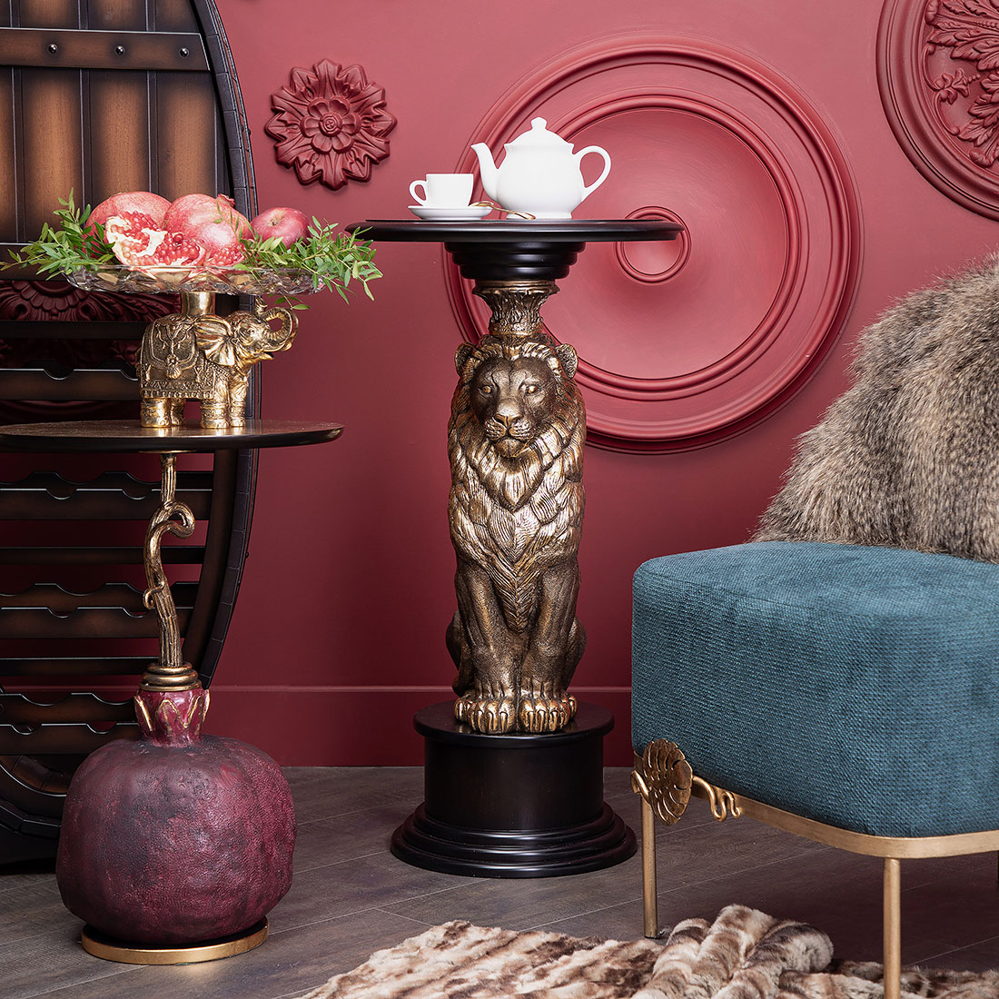 Столик декоративный Рубиновый гранат