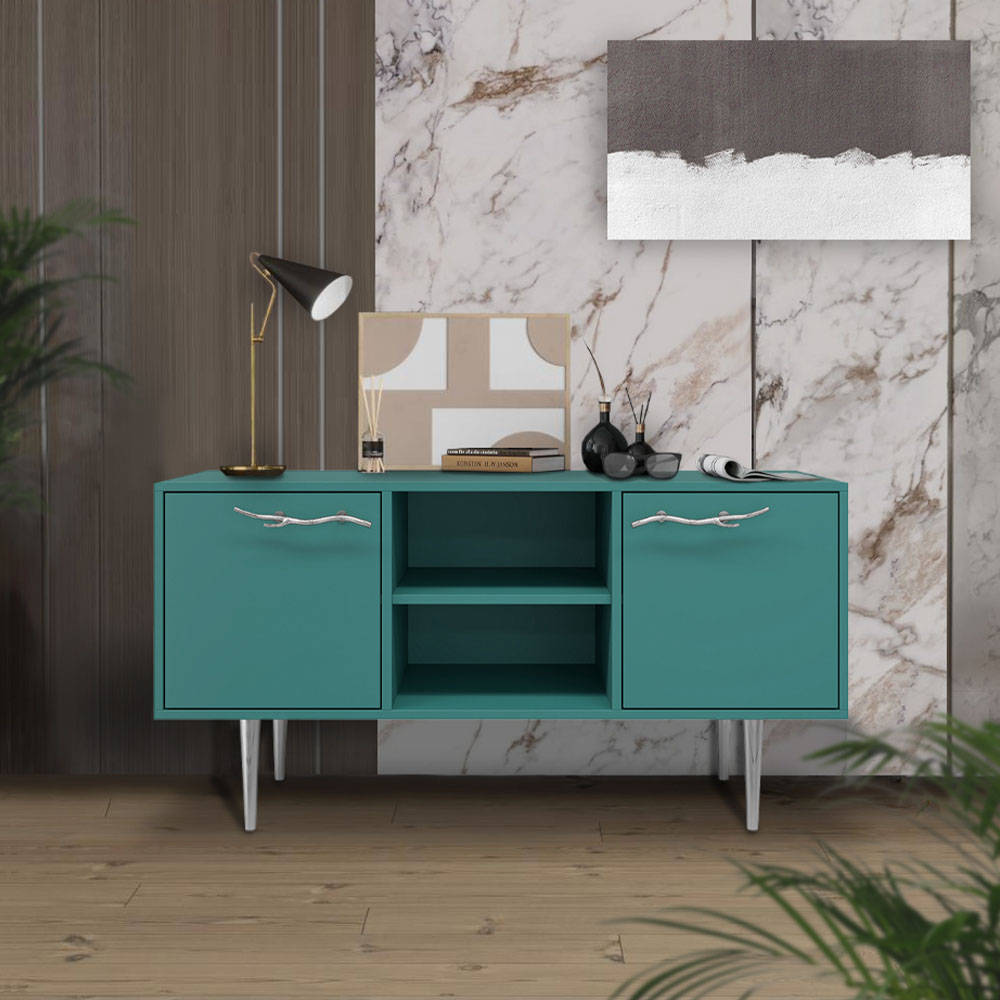 Тумба под телевизор Эстетика Бархата Цветная 1170 Стиль Серебро