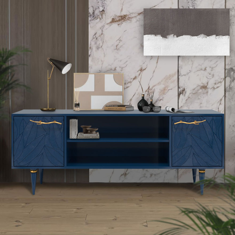 Тумба под телевизор Эстетика Флоры Цветная 1550 Классика Золото