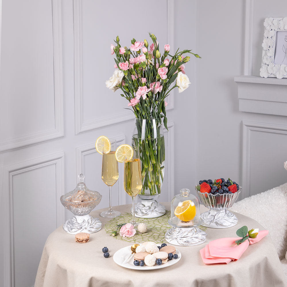 Сахарница с крышкой Боа стеклянная