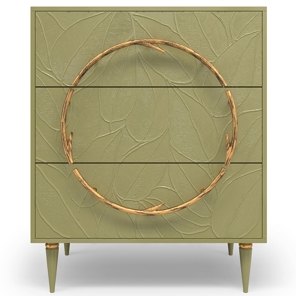 Комод Эстетика Флоры Цветной Классика Золото с 3 ящиками