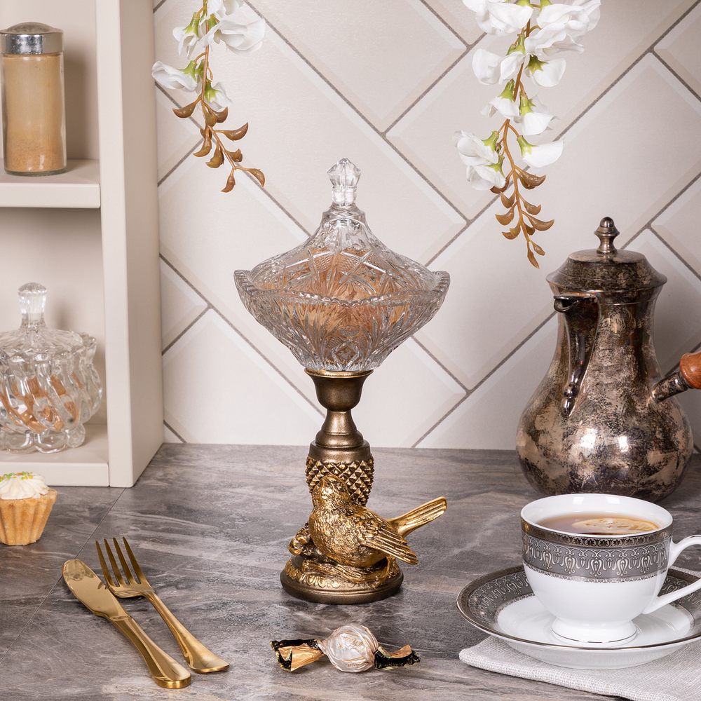 Сахарница с крышкой Атмосфера стеклянная