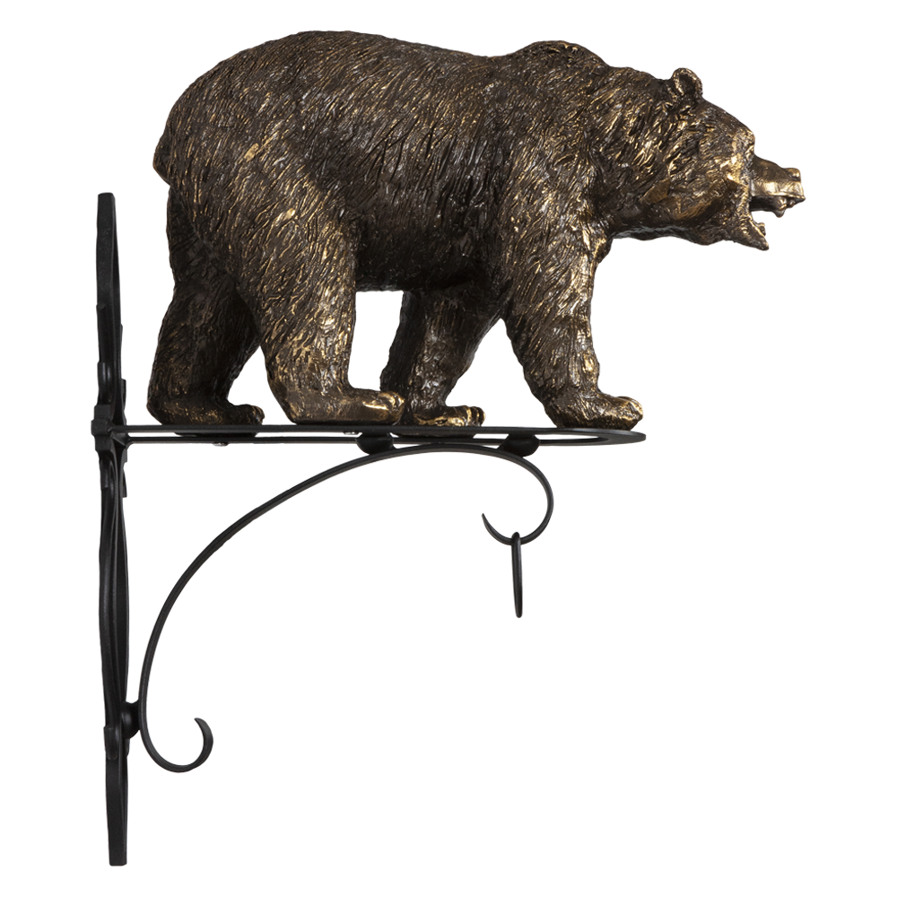 Кронштейн для цветов Медведь Велес с ковкой
