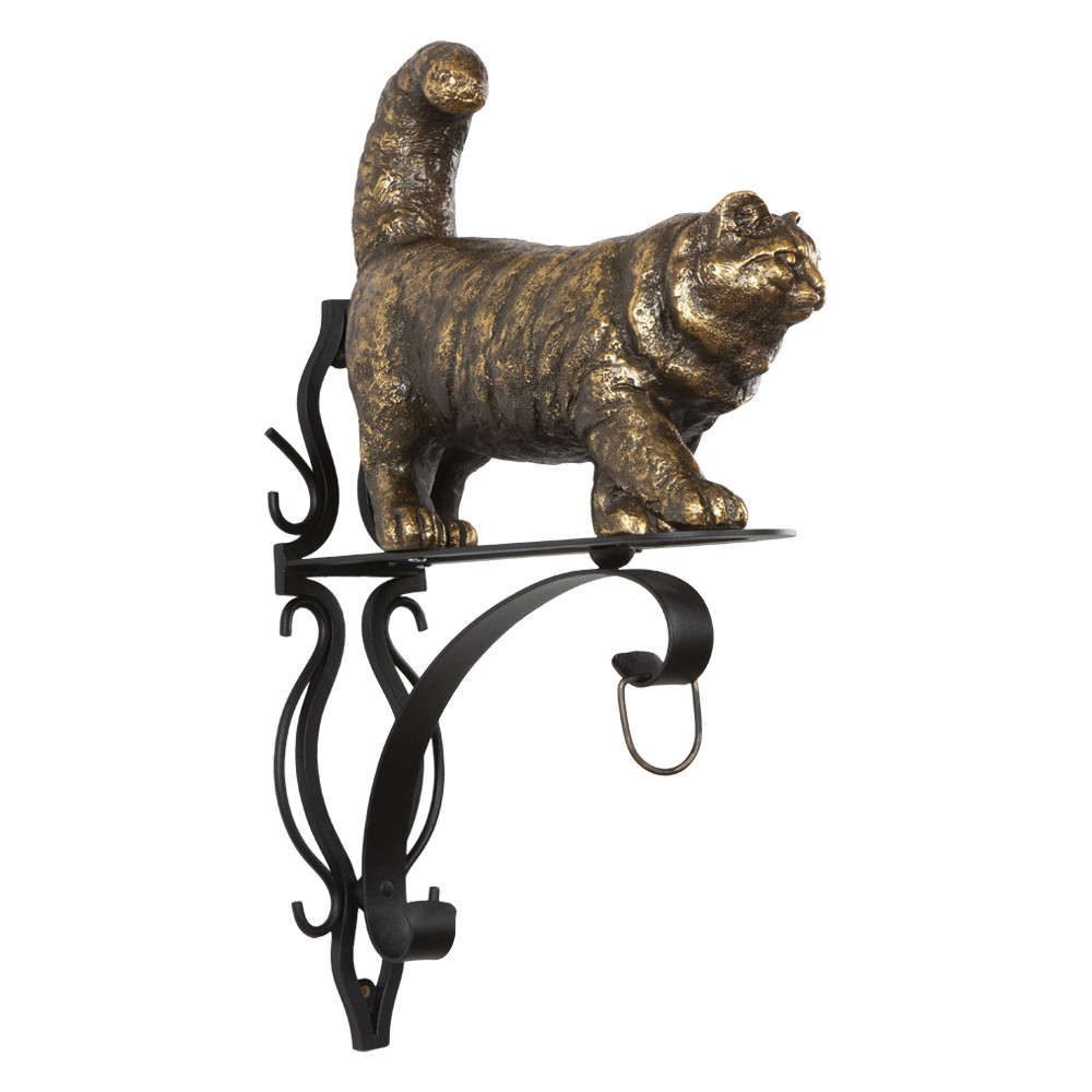 Кронштейн для цветов Кот Лео с ковкой
