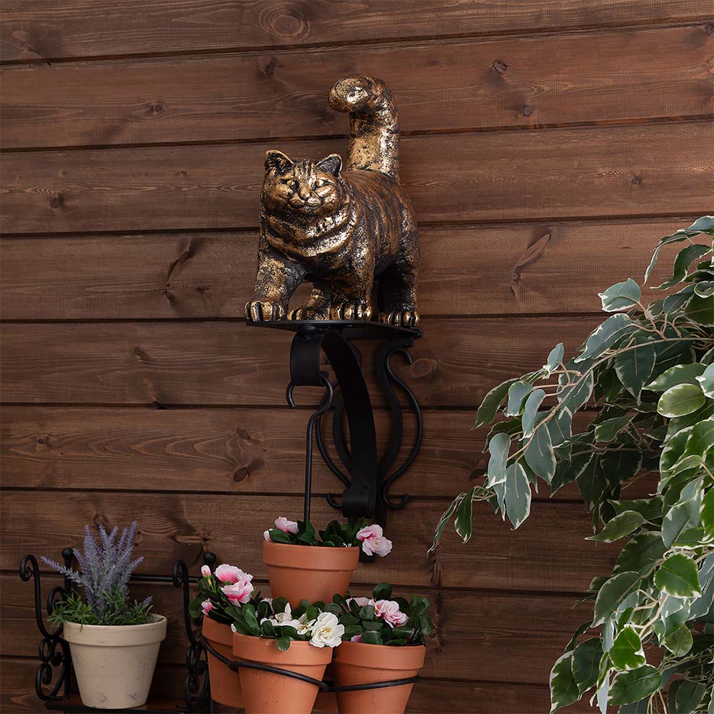 Кронштейн для цветов Кот Лео с ковкой
