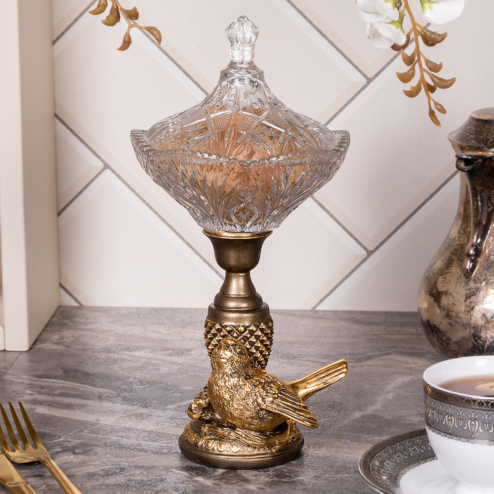 Сахарница с крышкой Атмосфера стеклянная