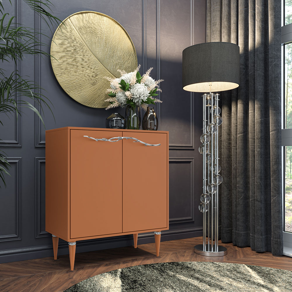 Комод Эстетика Бархата Цветной Классика Серебро с 2 полками