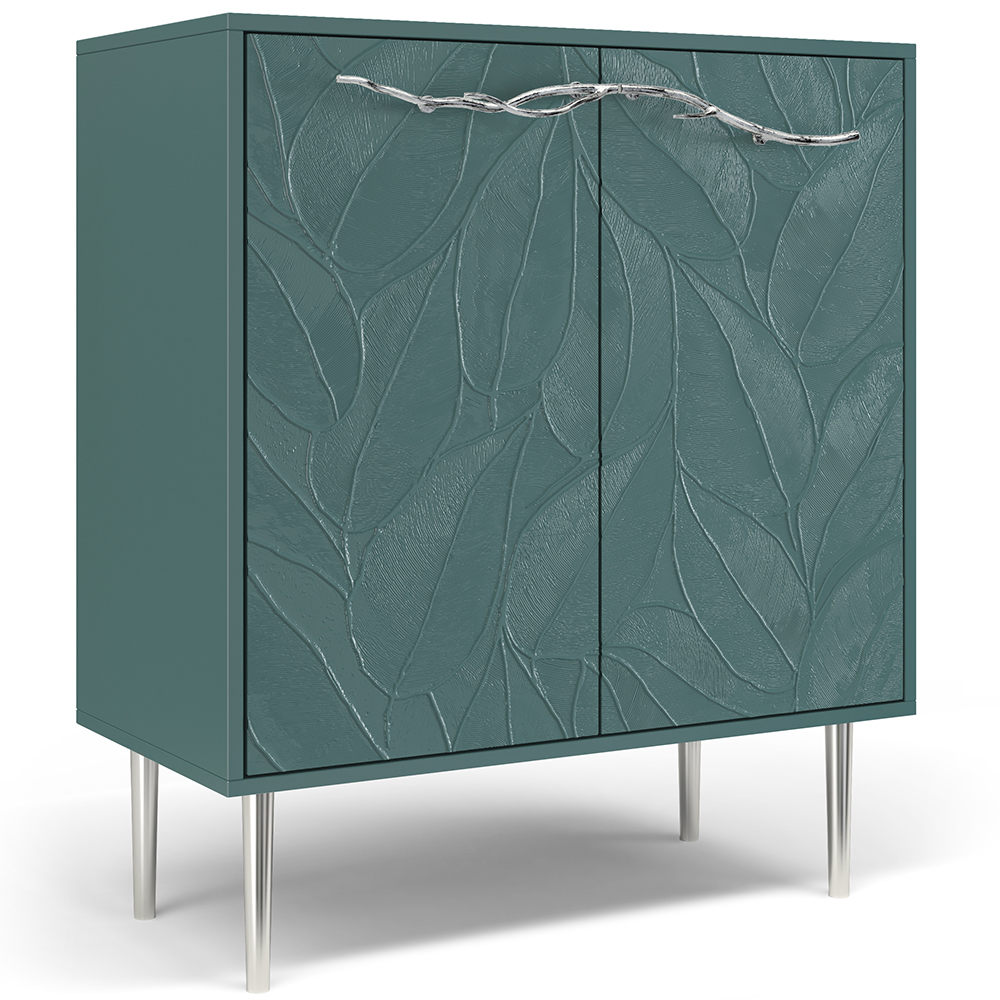 Комод Эстетика Флоры Цветной Стиль Серебро с 2 полками