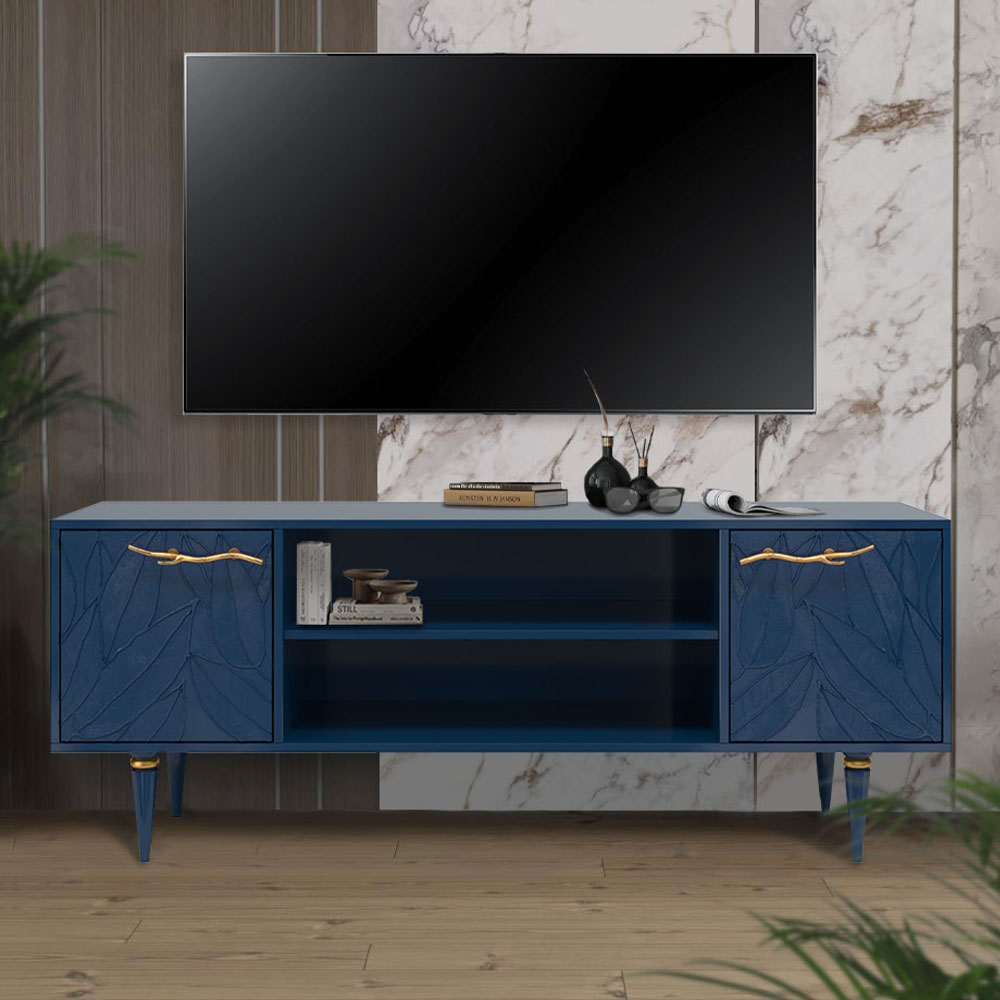 Тумба под телевизор Эстетика Флоры Цветная 1550 Классика Золото