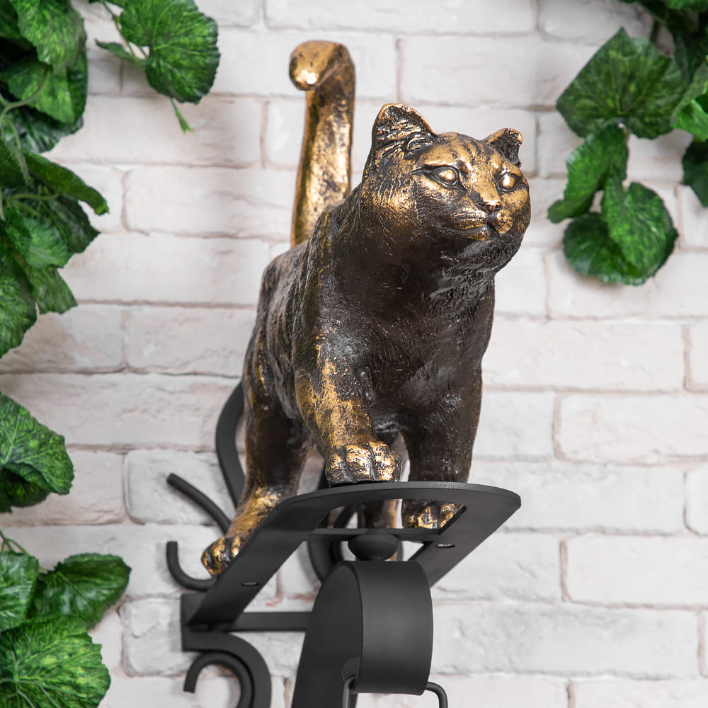 Кронштейн для цветов Кот Феликс с ковкой