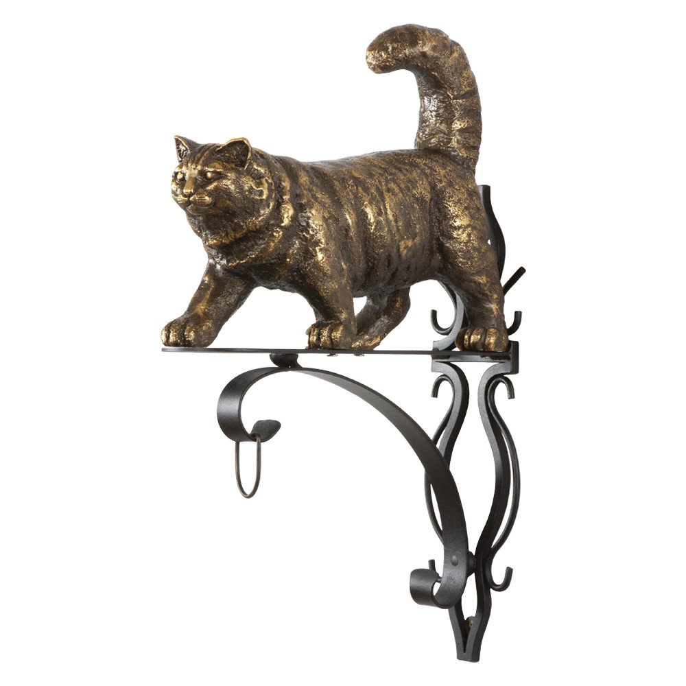 Кронштейн для цветов Кот Лео с ковкой