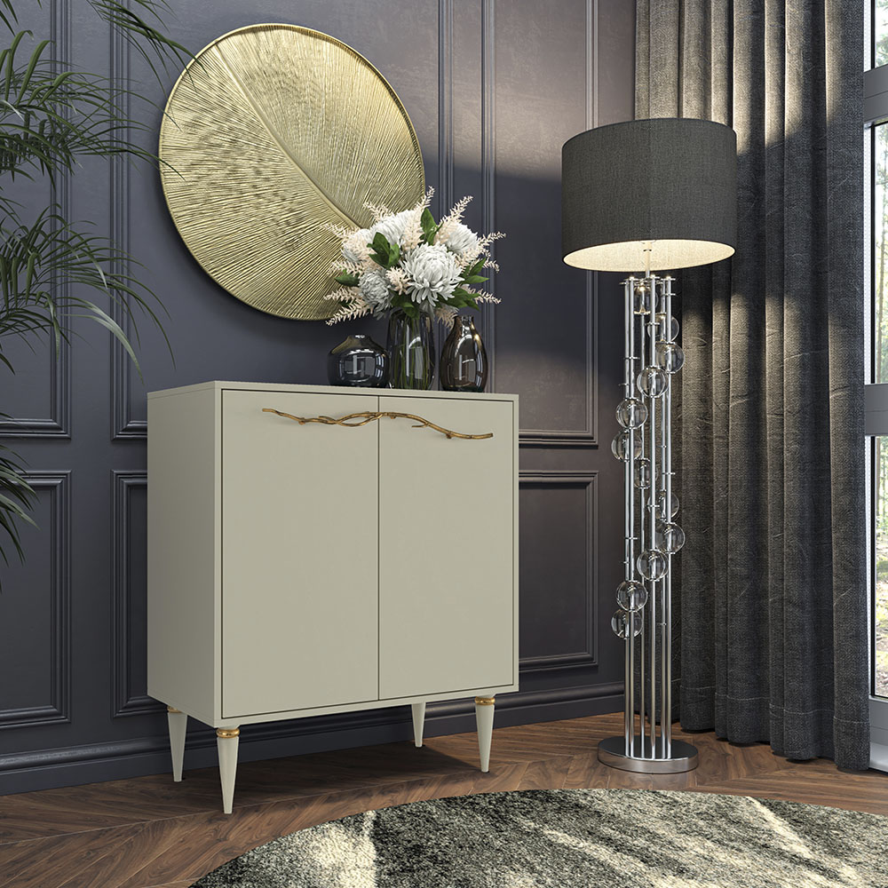 Комод Эстетика Бархата Цветной Классика Золото с 2 полками