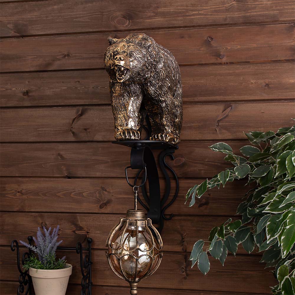 Кронштейн для цветов Медведь Велес с ковкой