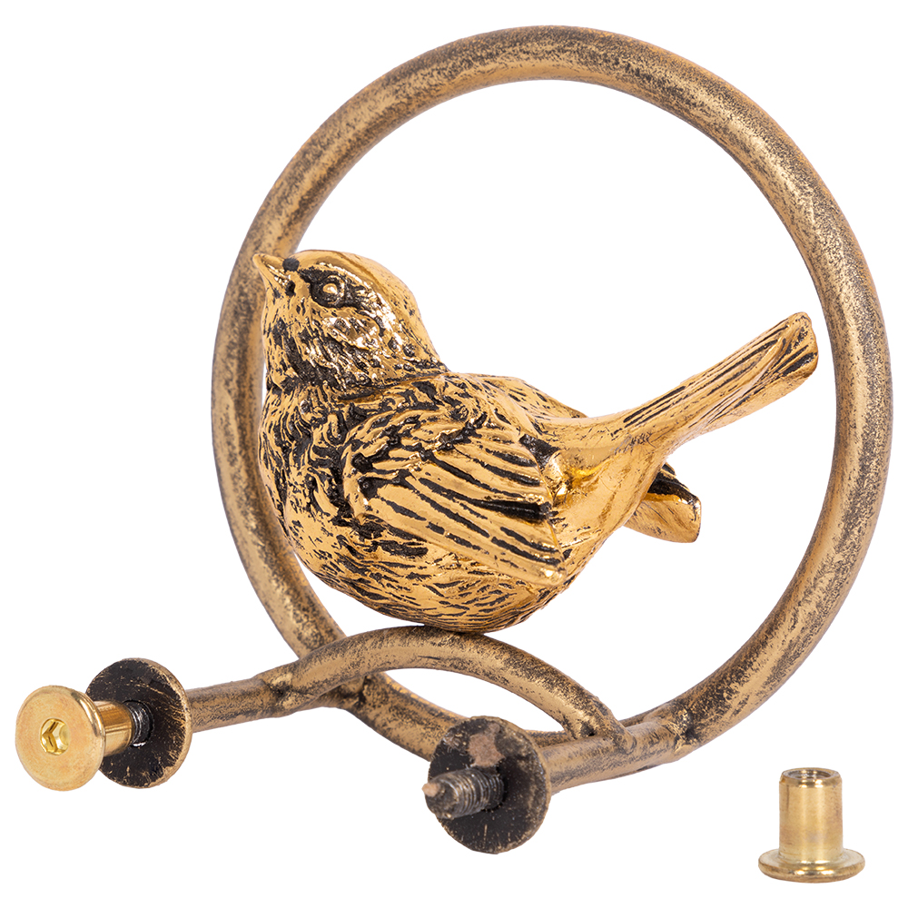 Ручка мебельная скоба Атмосфера Птичка круглая правая